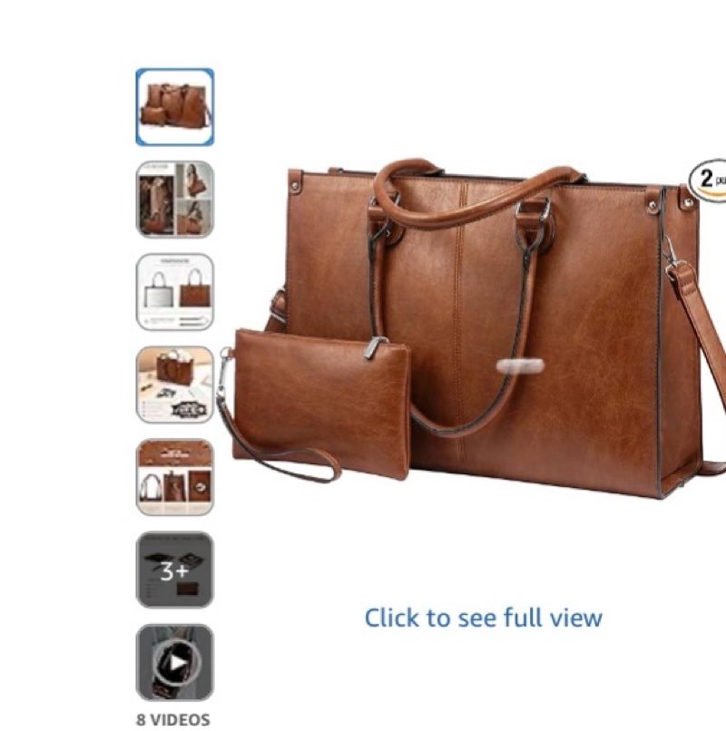 LOVEVOOK 15.6 inch Laptop Bag for Women - Waterproof Work Bag for Women & Vintage Laptop tote Bag wi