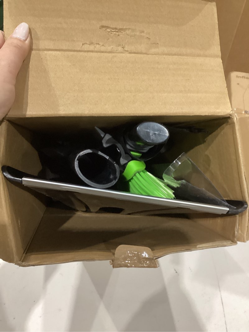 Condition photo showing As Is for 43.3'' Snow Shovel & Snow Brush with Ice Scrapers for Car Windshield,5-in-1 Extendable Thicken Aluminum Tube,180° Pivoting Brush Head & Foam Grip for Christmas, Cars, Trucks, SUVs, Vehicle?Green 43.3''(5in1) Green