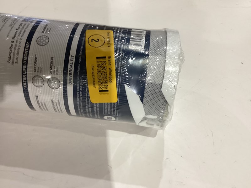 Condition photo showing As Is for whirlpool universal whole house 6-months replacement filter