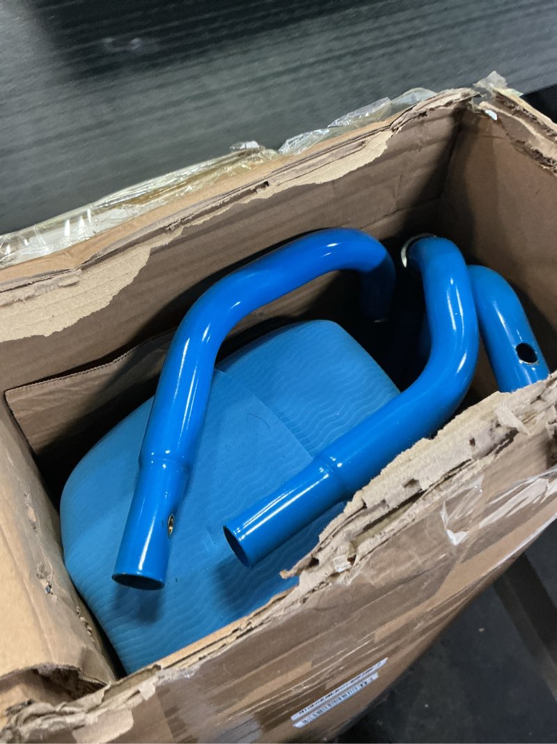 Condition photo showing As Is for Tepemccu Expandable Gymnastics Bars, Adjustable Height Gymnastic Horizontal Bars, Children Folding Training Bar for Kids Blue with mat