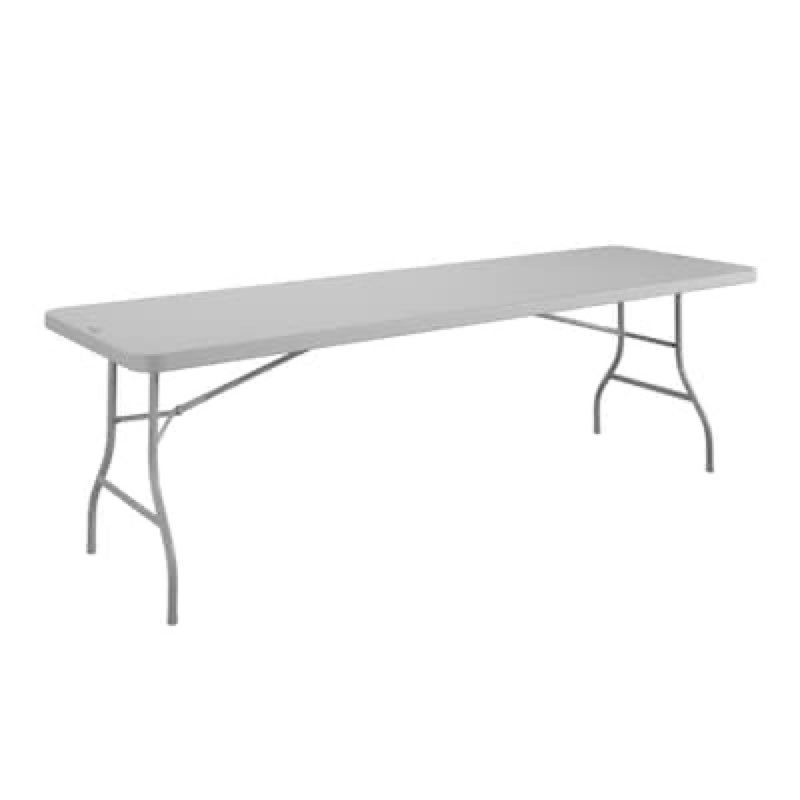 cosco 8-ft x 2.6-ft gray resin rectangle indoor/outdoor folding banquet table 10 