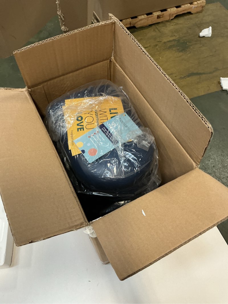 happimess HPM1009J Roland Mini 2.6-Gallon Step-Open Trash Can, Denim Blue,with Soft-Close Lid, Fingerprint Resistant, Modern, Minimalistic for Home, Kitchen, Laundry Room, Office, Bedroom, Bathroom