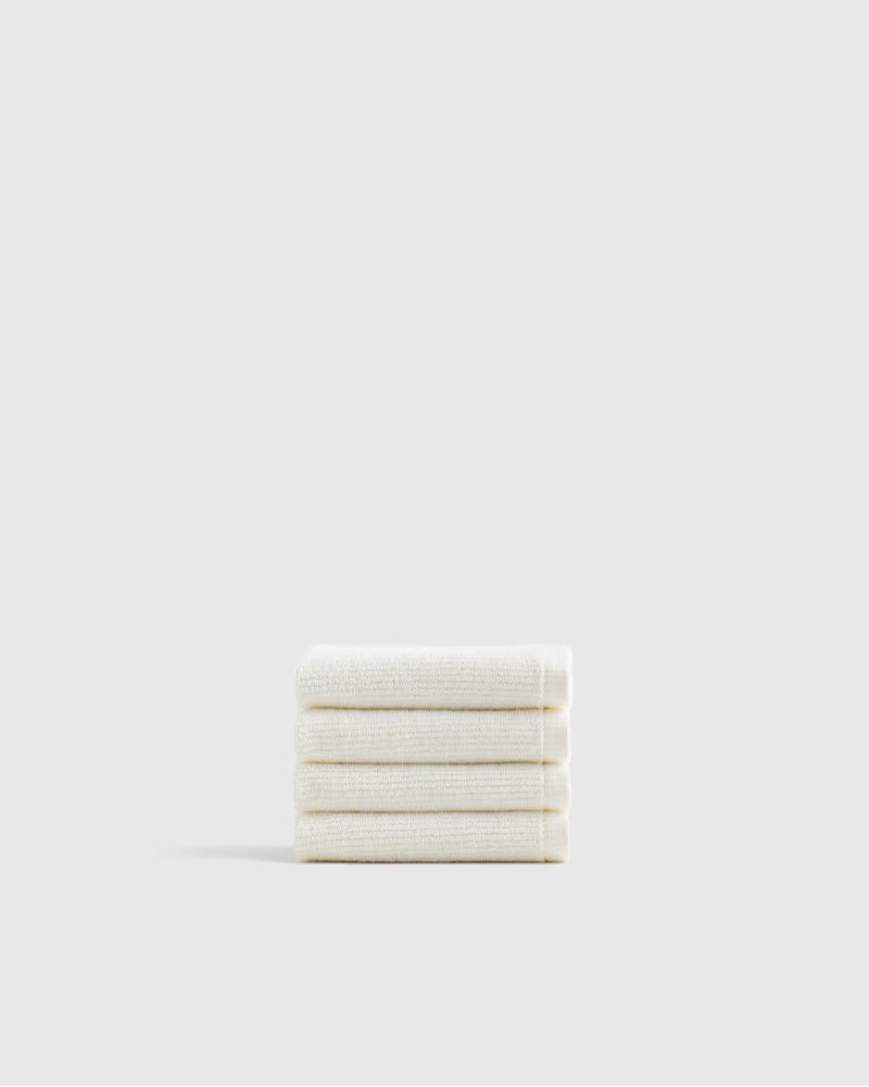 quince turkish ribbed quick dry washcloth (set of 4)