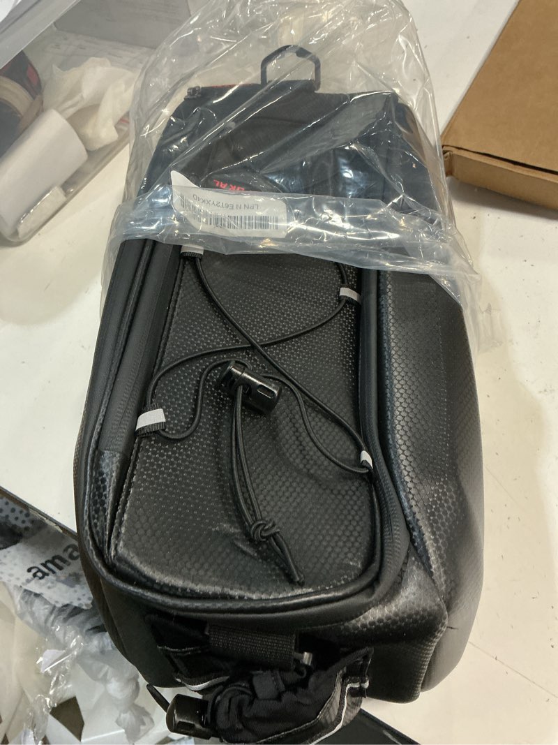 Condition photo showing Good Condition for jxfukal bike bags for bicycle rear rack - 9.5l/17l/40l hard shell waterproof bike ebike trunk pannier saddle seat bag carrier with reflector, rain cover & shoulder strap for commuter travel outdoor no expansion layer-9.5l