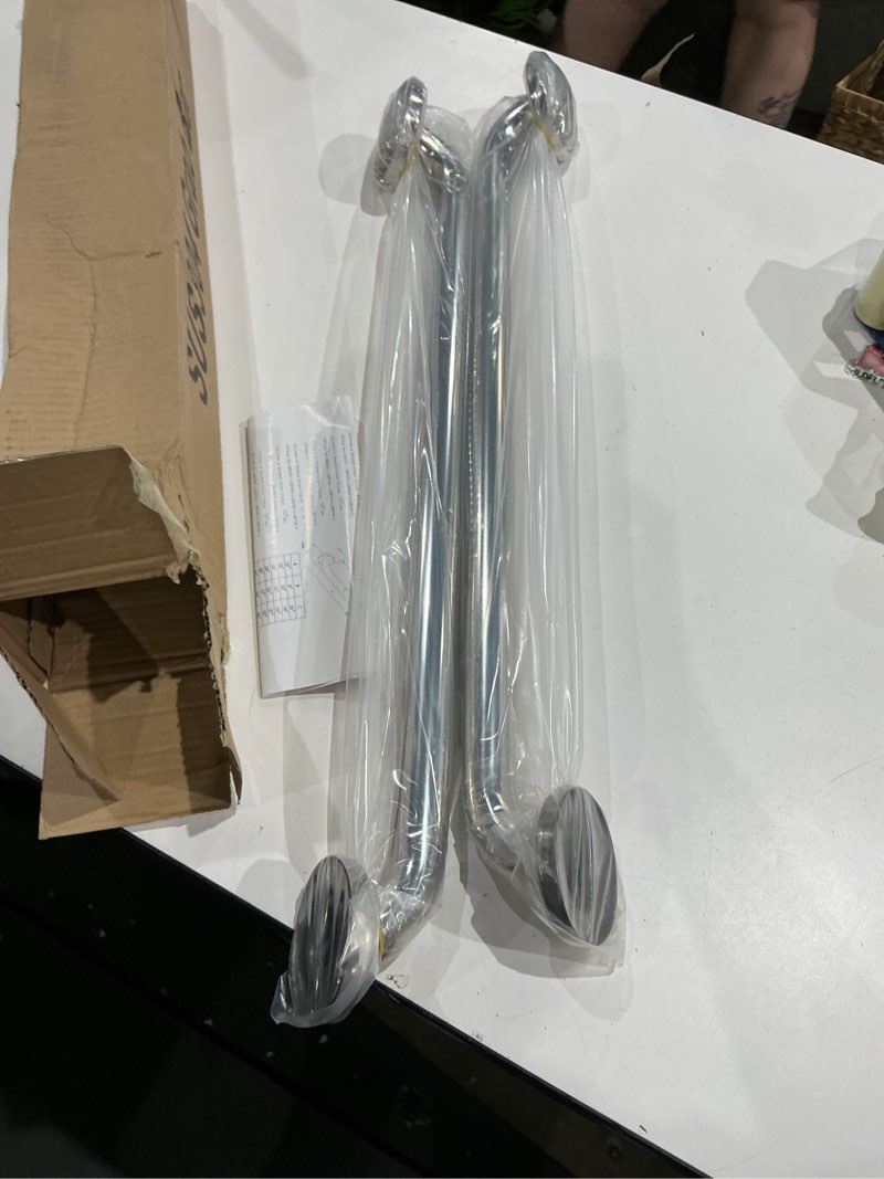 Condition photo showing Good Condition for 2 pack grab bars for bathroom, 24 inch chrome stainless steel shower grab bar, 304 stainless steel safety grab bar for bathtubs and showers, 500lbs support shower bar for seniors for gifts 24 inch (pack of 2) chrome polished