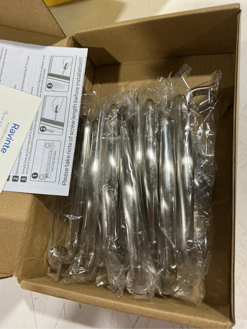 Condition photo showing Good Condition for ravinte 10 pack 5 inch brushed nickel kitchen cabinet handles solid zinc alloy cabinet pulls cupboard & drawer handles 5 inches hole center brushed nickel 10