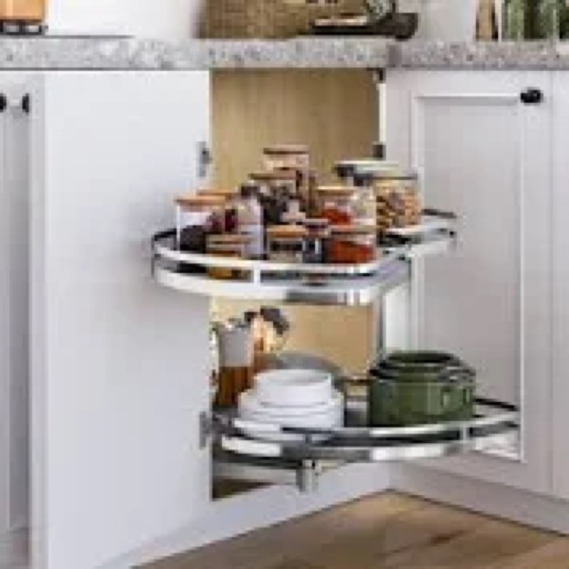  (Incomplete only box 2 of 2) alonera Swing Left Blind Corner Kitchen Cabinet Pull Out Organizer