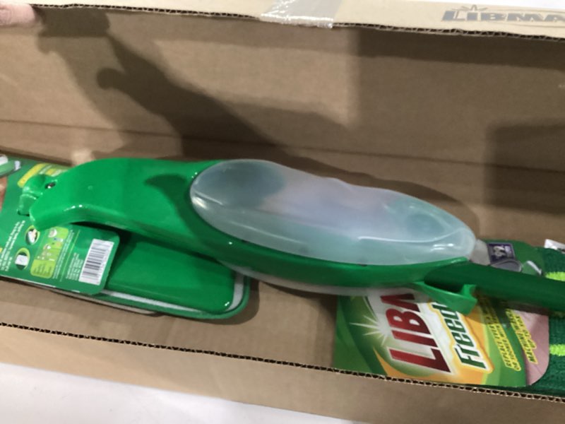Condition photo showing As Is for Libman freedom mop kit Libman Freedom Spray Mop Kit, Microfiber Wet Mops for Floor Cleaning, Hardwood, Laminate, Tile Cleaner, Household Tool, 24 Oz Solution Tank, Two Extra Replacement Refill Heads Included