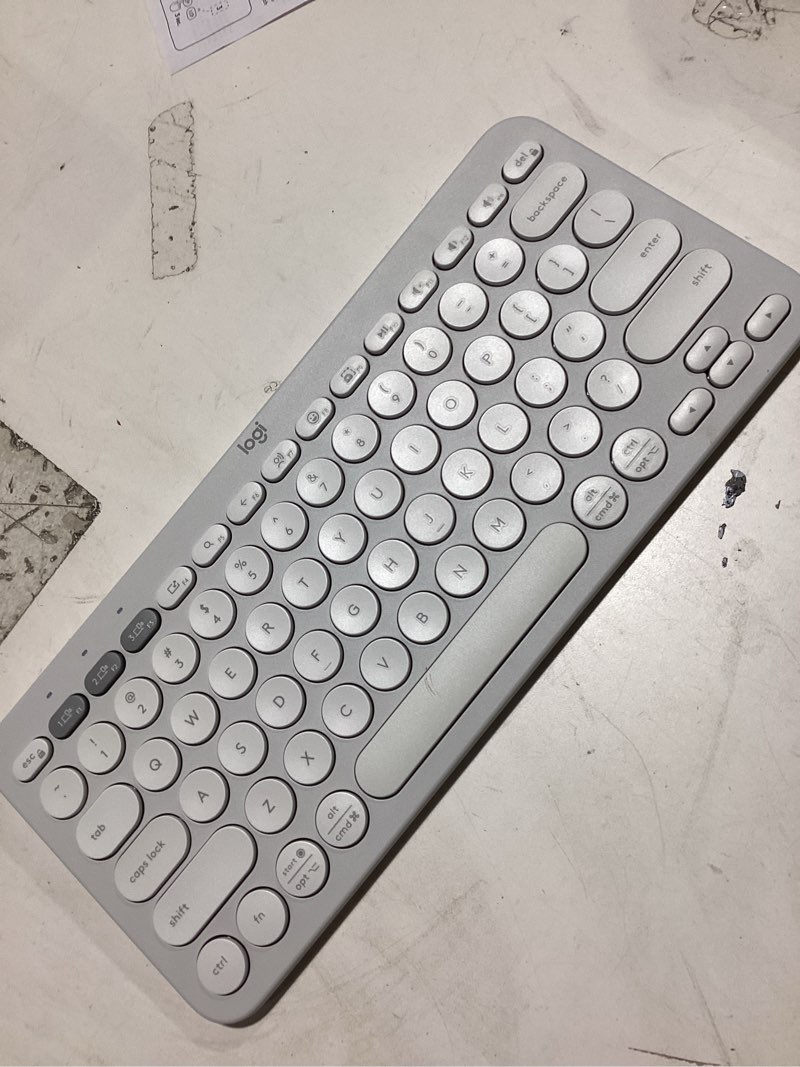 Condition photo showing Good Condition for Logitech Pebble Keys 2 K380s, Multi-Device Bluetooth Wireless Keyboard with Customizable Shortcuts, Slim and Portable, Easy-Switch for Windows, macOS, iPadOS, Android, Chrome OS - Tonal White PC Keyboard White
