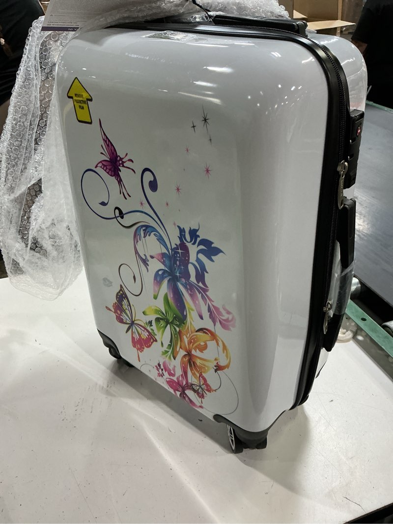 Condition photo showing New/Like New for inusa fusion print luggage with spinner wheels | durable lightweight hardside suitcase | travel bag with handle and trolley | 20 inch carry-on spinner luggage 20 inch hardside luggage with spinner wheels fusion