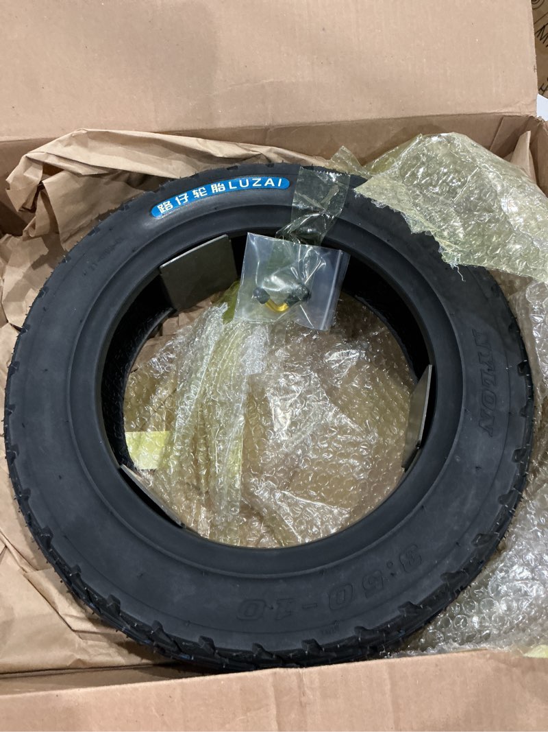 Condition photo showing Good Condition for 3.50-10 scooter tire, 3.50-10 tubeless tire for scooters and mopeds with 10 inches rims; 8pr 56 j; angled valve stem - 1 pack road tread 1 pack