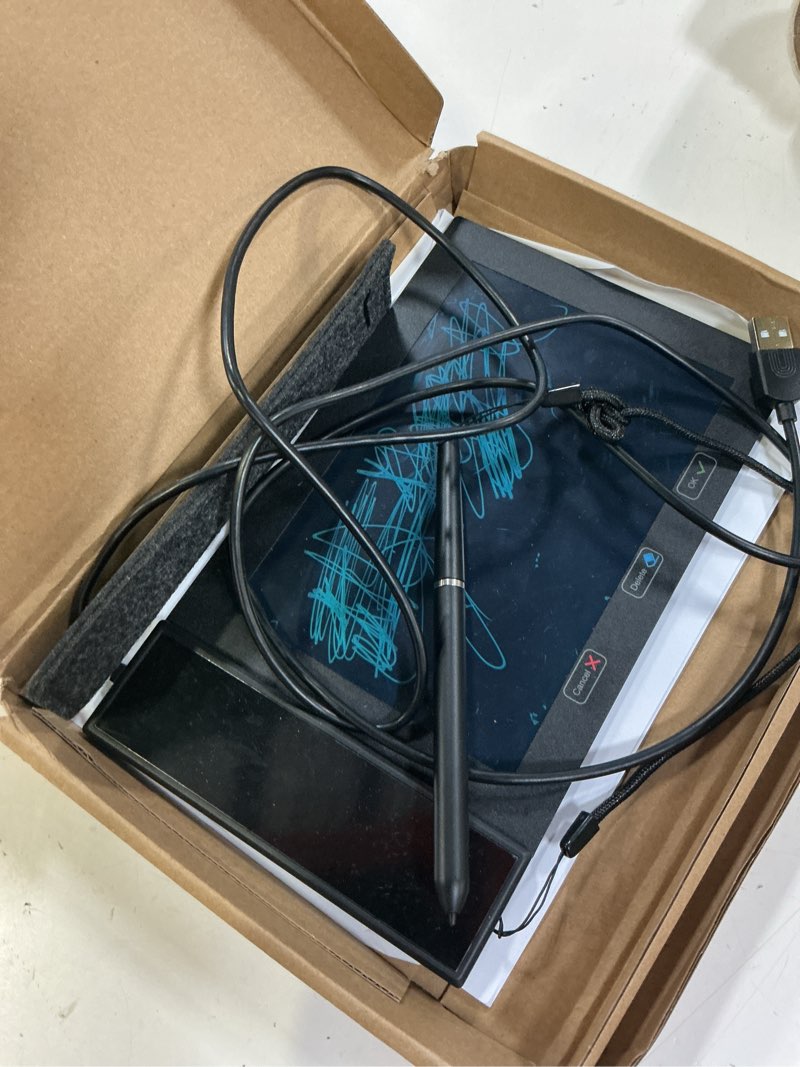 Condition photo showing As Is for visualible signature pad e-signature on word, excel, powerpoint and pdf with timestamp 6x4 inch writing area with battery-free stylus pen suitable for windows