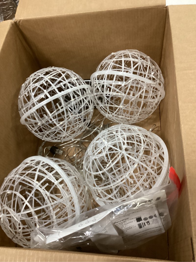 Condition photo showing Good Condition for Solar Christmas Ball Lights - 160LED Outdoor Tree Globe String Lights, 8 Modes Waterproof Sphere Lantern Lights, Christmas Decor for Tree Garden Porch (Warm White, 4pack) 7.1in - 4pc - solar