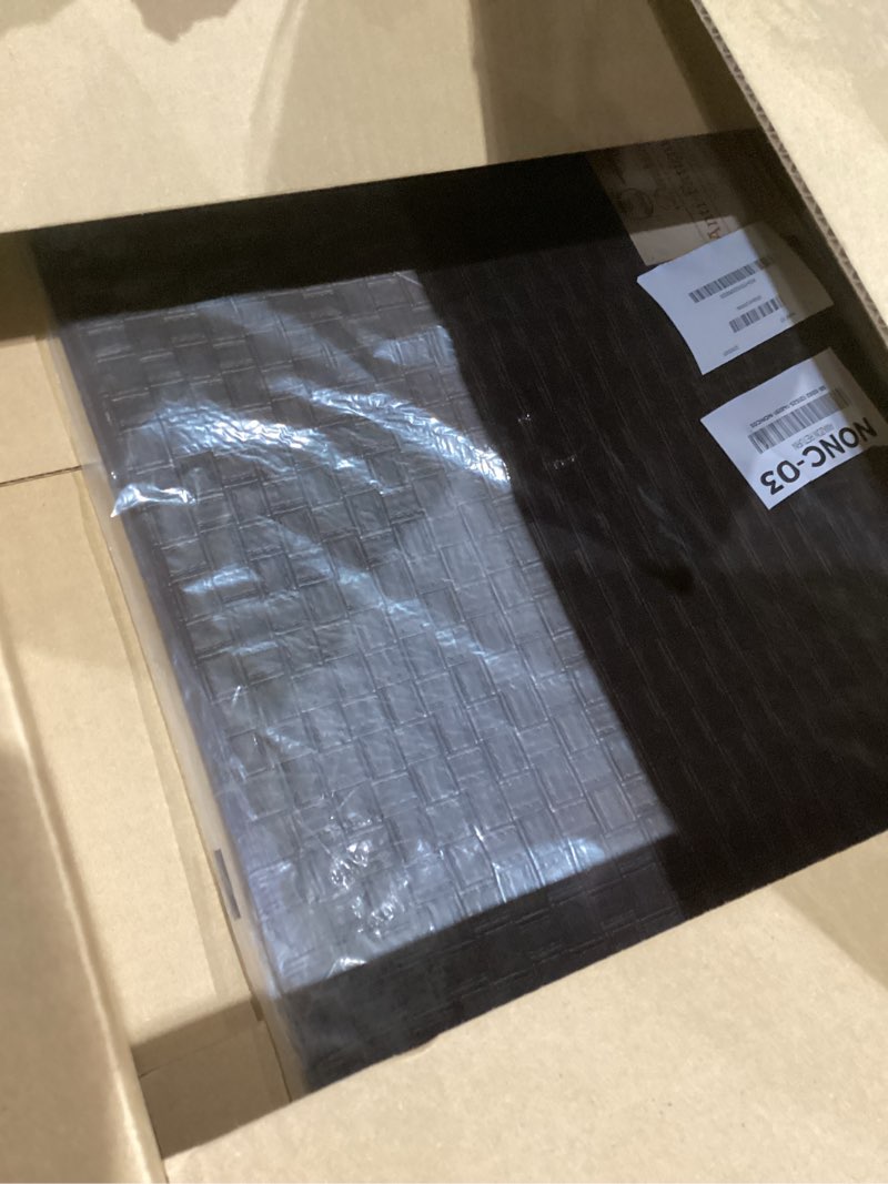 Condition photo showing Good Condition for Achim Home Furnishings Woven-Embossed Faux-Leather Anti-Fatigue Mat - 18in x 30in - Espresso Espresso 18x30