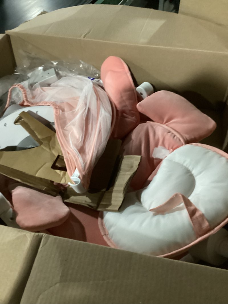 Condition photo showing As Is for BabyBond Baby Swings for Infants, Bluetooth Infant Swing with Music Speaker, 3 Seat Positions, 5 Point Harness Belt, 5 Speeds and Remote Control - 1 Pcs (Pink)