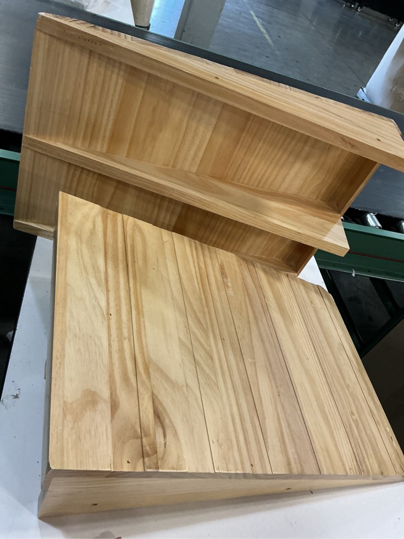Condition photo showing As Is for temkin ergonomic wooden foot stool, foot rest for under desk at work, tilt angle, improves posture, for home at work office supplies (color : wood color, size :30x18 inch 2 pieces