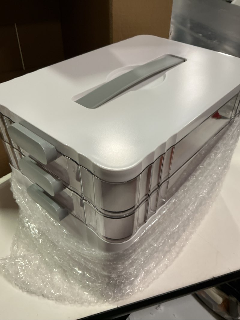 Condition photo showing New/Like New for 3-Tier Medicine Organizer - Portable Medicine Cabinet with Plastic Handle, Multipurpose Medical Box with Pill Box, Empty First Aid Kit for Home