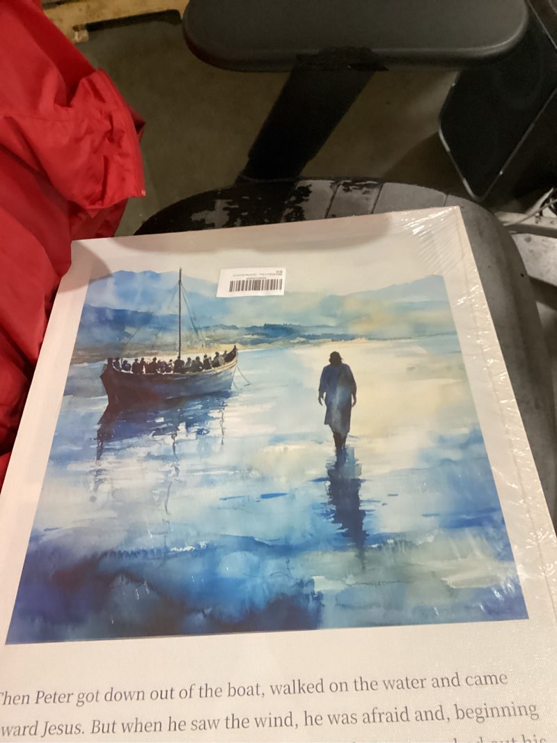 jesus walk on water bible canvas wall art christian paintings matthew 14:29-31 painting picture wall
