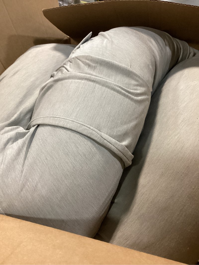 Condition photo showing As Is for QUEEN ROSE Pregnancy Pillow, E Shaped Body Pillows for Sleeping Support, 60 Inch Maternity Pillow for Pregnant Women with Cooling Silky Cover, Grey Cooling Silky - Grey Classic