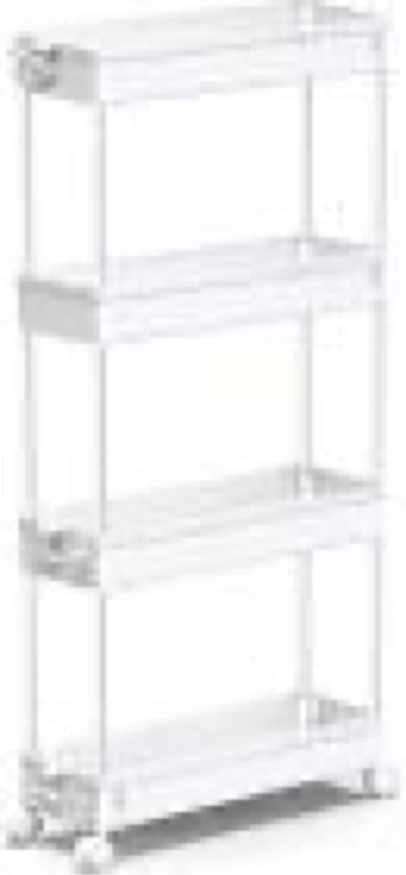 spacekeeper slim rolling storage cart 4 tier bathroom organizer mobile shelving unit utility cart tower rack for kitchen laundry narrow places, white