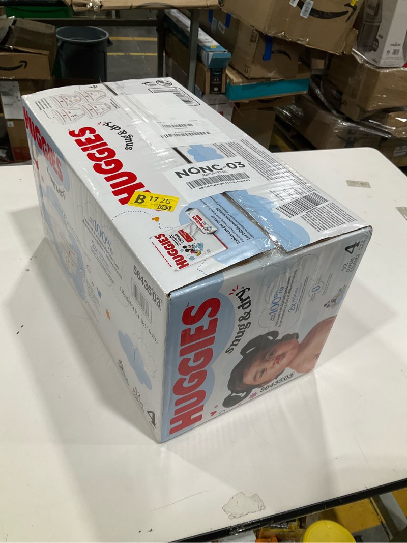 Condition photo showing New/Like New for Huggies Size 4 Diapers, Snug & Dry Baby Diapers, Size 4 (22-37 lbs), 92 Count, Packaging May Vary Size 4 92