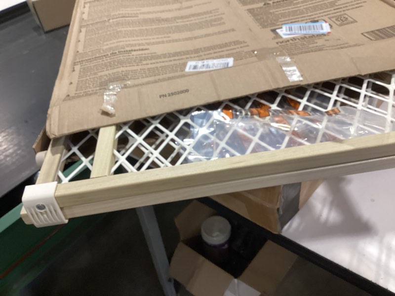 Condition photo showing Good Condition for toddleroo by north states - diamond mesh wooden baby gate: pressure mounted baby gate for doorways - adjustable 26.5 to 42 inches wide - 23 inches tall