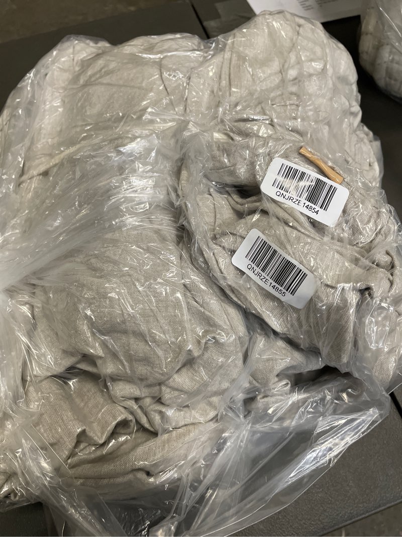 Condition photo showing Good Condition for european linen chambray duvet cover set, queen, natural chambray