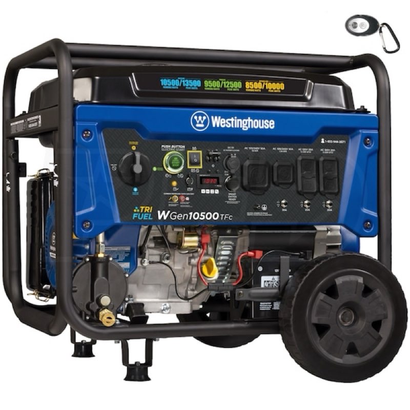 (Wheel replacement only) for Westinghouse WGen10500TFc - 10,500 Watt Electric Start Tri-Fuel Portable Generator w/ CO Sensor & Wireless Remote Start (49-State)