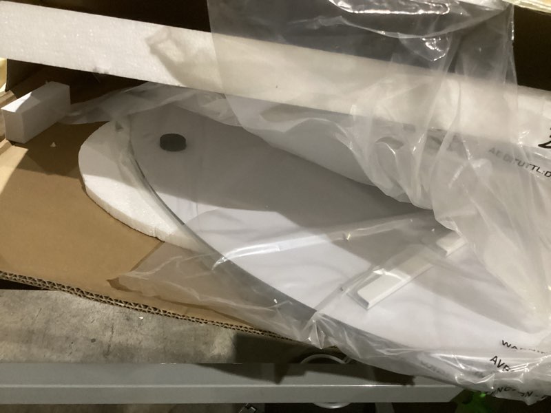 Condition photo showing As Is for VocalStar Frameless Oval Mirror, 16" x 24" Bathroom Wall Mirror with Beveled Edge, Modern Decorative Vanity Mirrored for Living Room, Entryway, Bedroom | 1/4-Inch Shatterproof Glass Oval 16"L x 24"W