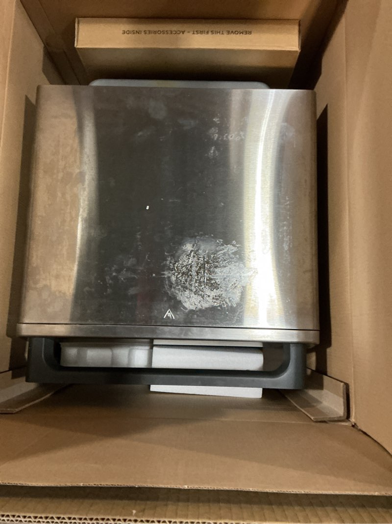 Condition photo showing As Is for Ninja Prestige Smart XL with Pro Cook System 10-in-1 Air Fry Digital Countertop Convection Toaster Oven with Air Fry, Air Roast, Broil & Bake, Pro Cook Thermometer, 1800 Watts, Stainless Steel, DT551 Stainless 10-in-1 with Thermometer