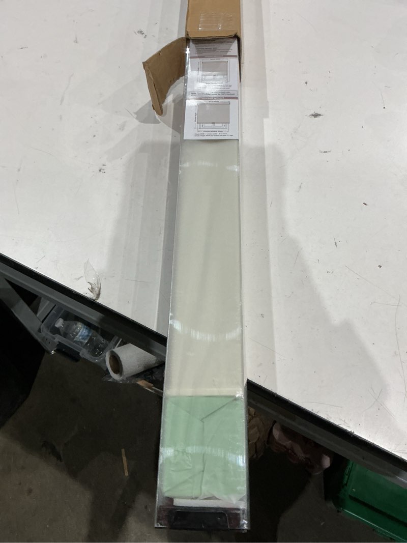 Condition photo showing As Is for cordless blackout roller shades blinds for windows free-stop,pull down room darkening with valance,thermal insulated woven fabric window door blinds for home,office,linen 32" w x 72" l 32"w x 72"h linen