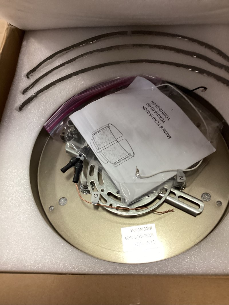 Condition photo showing New/Like New for 15" modern semi flush mount ceiling light, brushed nickel 3-light fixture with glass drum, dimmable hallway lighting for entryway, kitchen, bedroom, bathroom