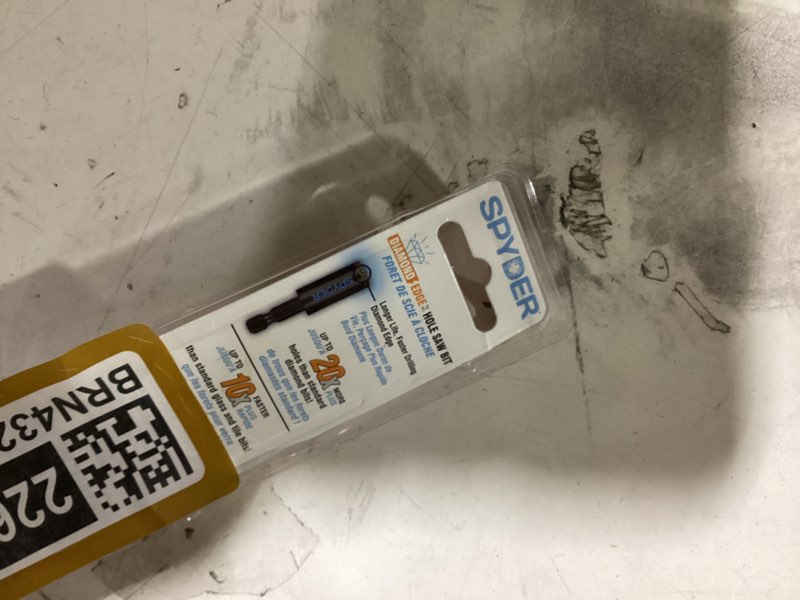 Condition photo showing As Is for spyder diamond edge 3/16-in diamond arbored hole saw