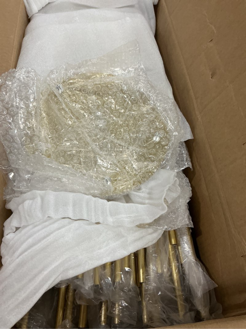Condition photo showing As Is for 10pcs gold floor candelabra,5 arm candle holder tall floor candle holder with acrylic lampshade for wedding table birthday party home decoration fit led taper candles gold 10pcs