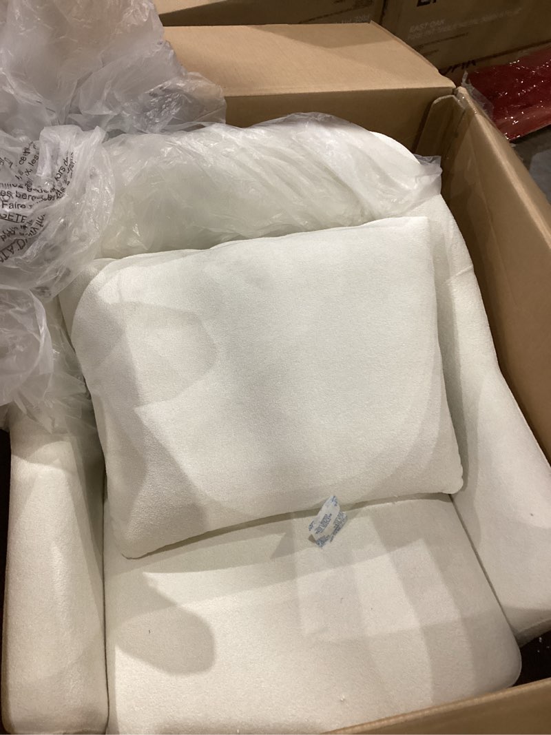 Condition photo showing Good Condition for colamy swivel accent chair armchair, upholstered round barrel chair, 360° swivel chair, morden arm chair for living room/nursery/bedroom-cream