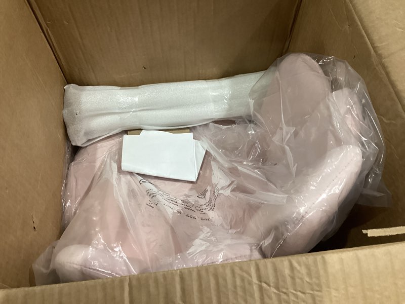 Condition photo showing New/Like New for Vanity Chair for Makeup Room - Midcentury Modern Accent Velvet Chair with Back Support, Gold Legs for Living Room Bedroom (Pink)