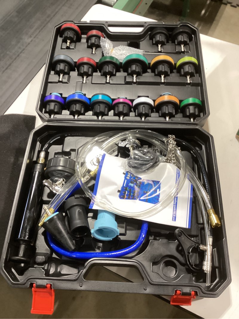 Condition photo showing Good Condition for Radiator Pressure Tester & Coolant Vacuum Refill Kit, 28-Piece Universal Tool for Car Truck Cooling System Leak Test & Refill