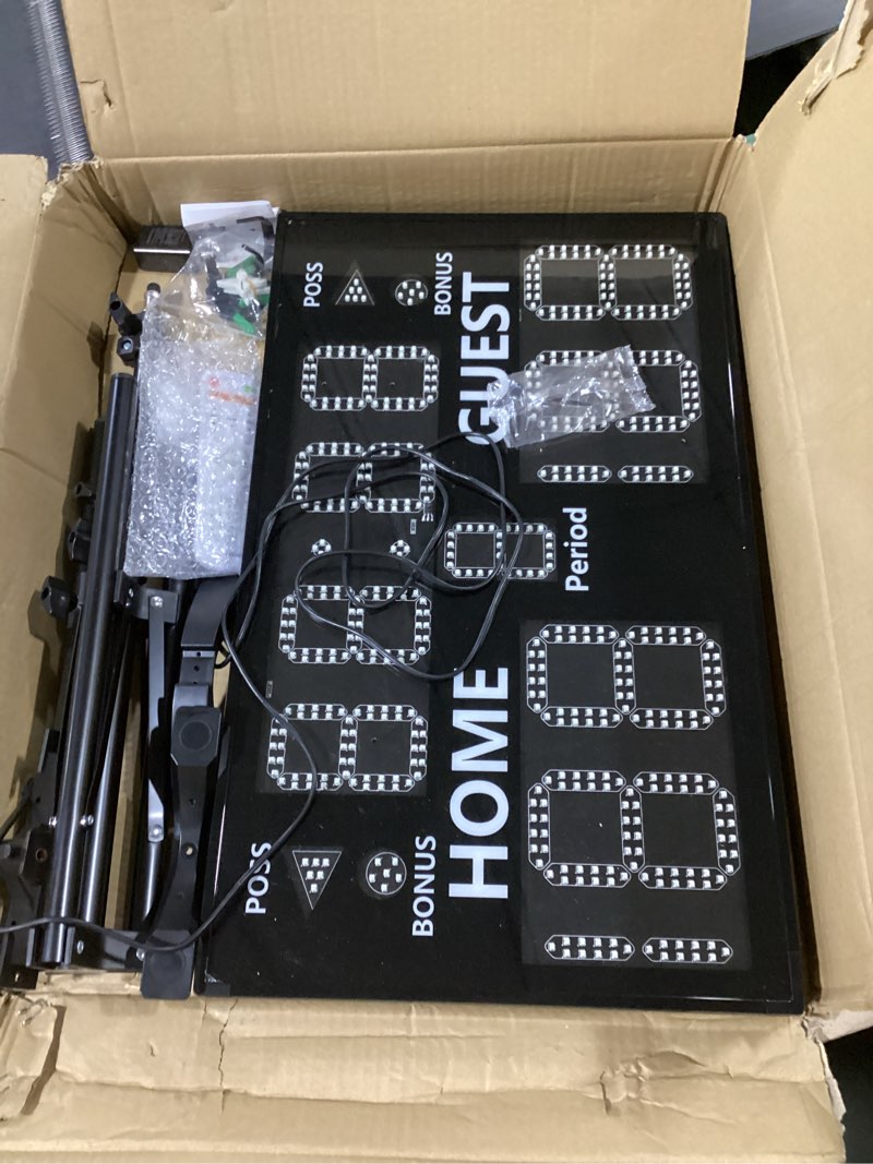 Condition photo showing Good Condition for yz bigger led digital scoreboard, portable basketball scoreboard with timer clock, electronic scoreboard with remote, tabletop scoreboard clock, score keeper for outdoor game scoreboard with tripod