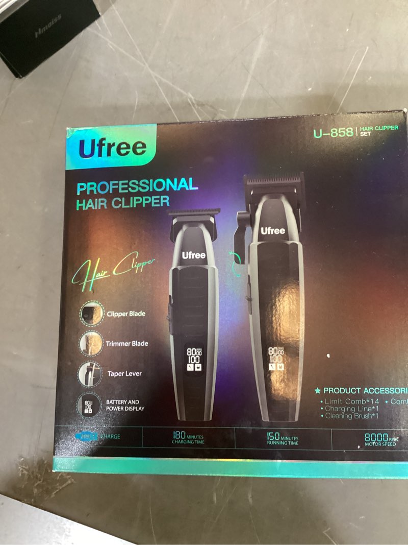 Condition photo showing New/Like New for ufree professional clippers and trimmers set, cordless hair clippers for men, barber clippers set with travel case 22 piece set