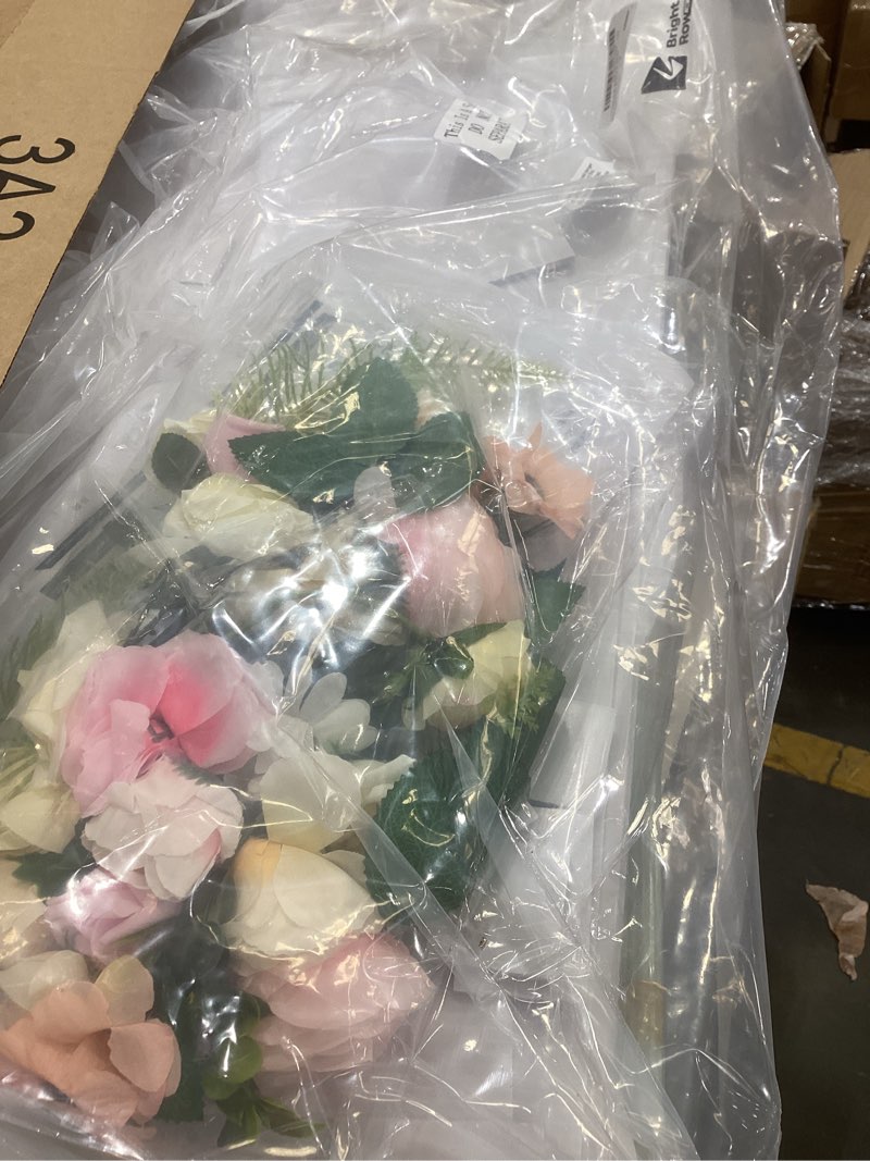 Condition photo showing As Is for 5ft wildflower cardboard cutout sets wedding decoration scalloped backdrop standwith 24 artificial flowers diy back drops set decor for bridal baby shower birthday party