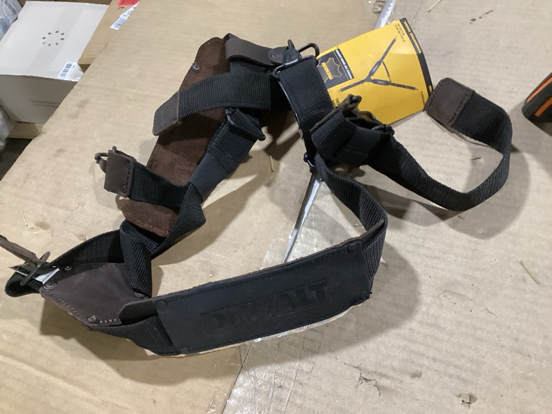 Condition photo showing Good Condition for DEWALT Leather Tool Belt Suspenders, Y Back Design Adjustable, Heavy Duty Construction (DWST550116)