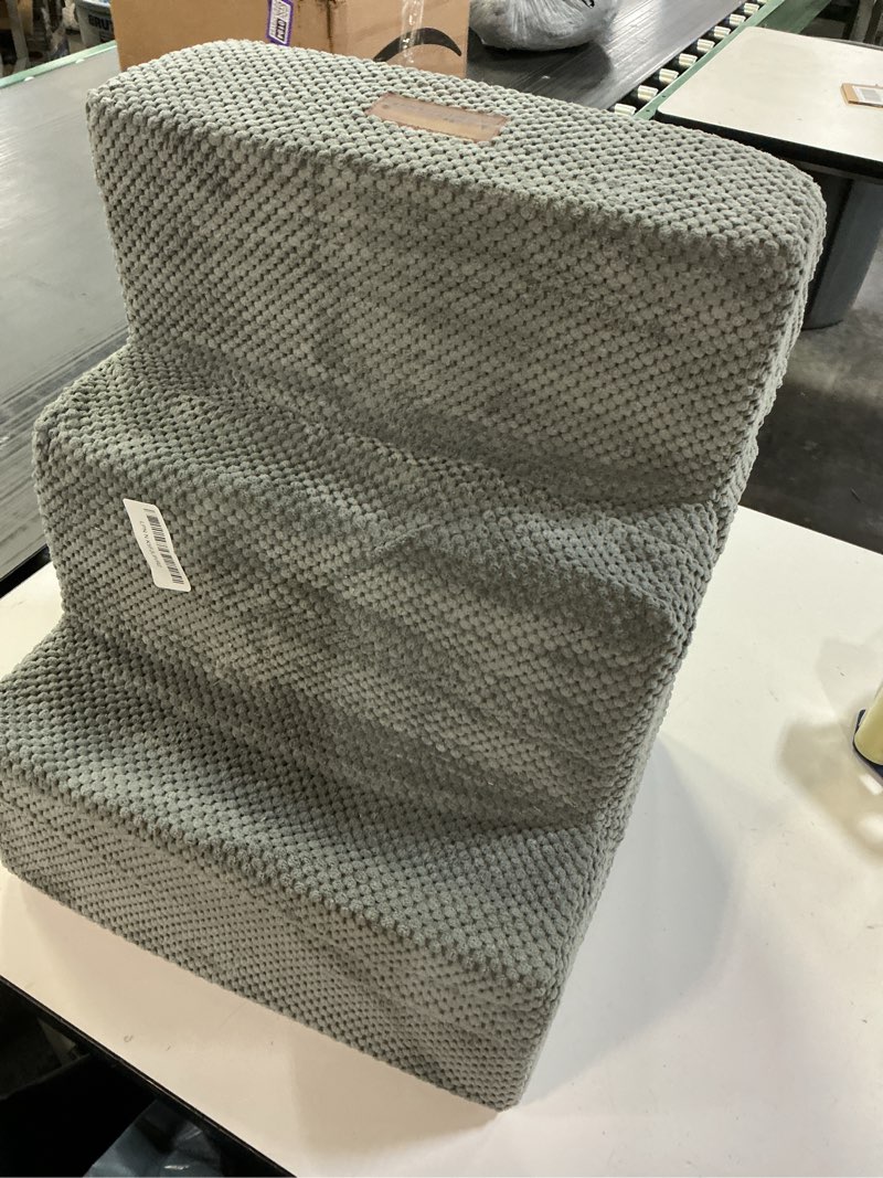 Condition photo showing As Is for Dog Stairs for Small Dogs & Cats, 3-Step Non-Slip Pet Steps for Couch Sofa and Chair, Grey, 13.6" H Grey 3 13.6"H