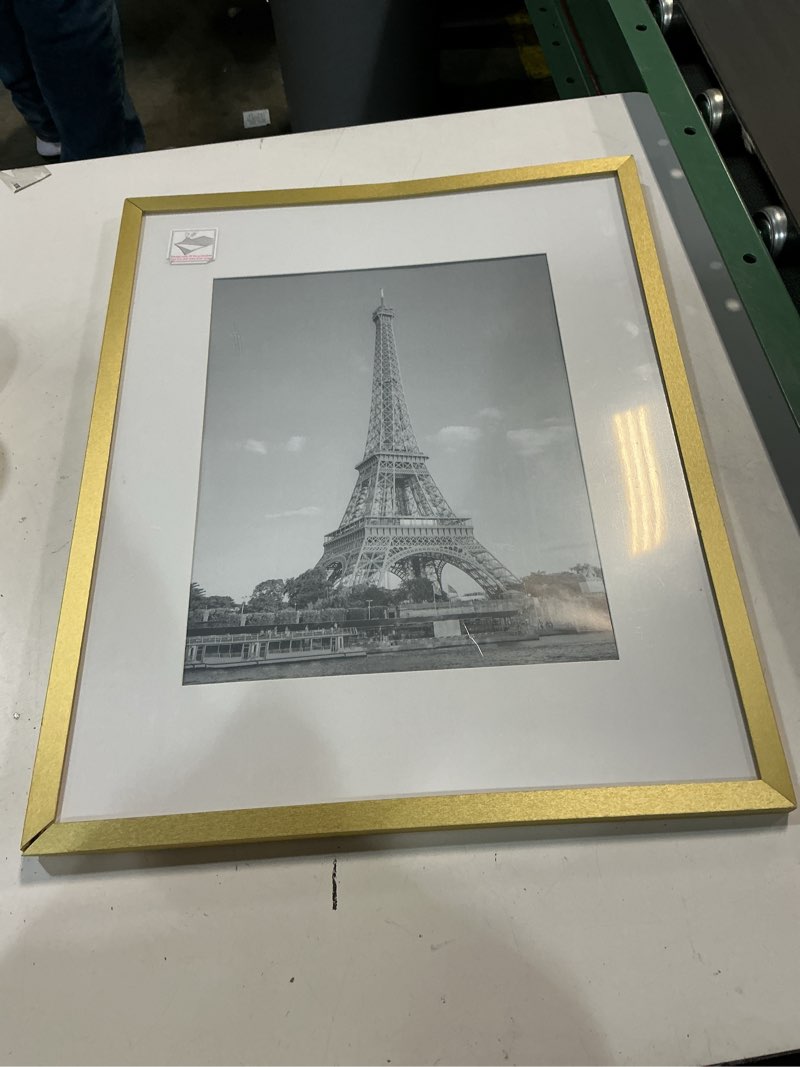 Condition photo showing Good Condition for upsimples 16x20 Picture Frame, Display Pictures 11x14 with Mat or 16 x 20 Without, Wall Hanging Poster Frame, Gold, 1 Pack Gold 16x20