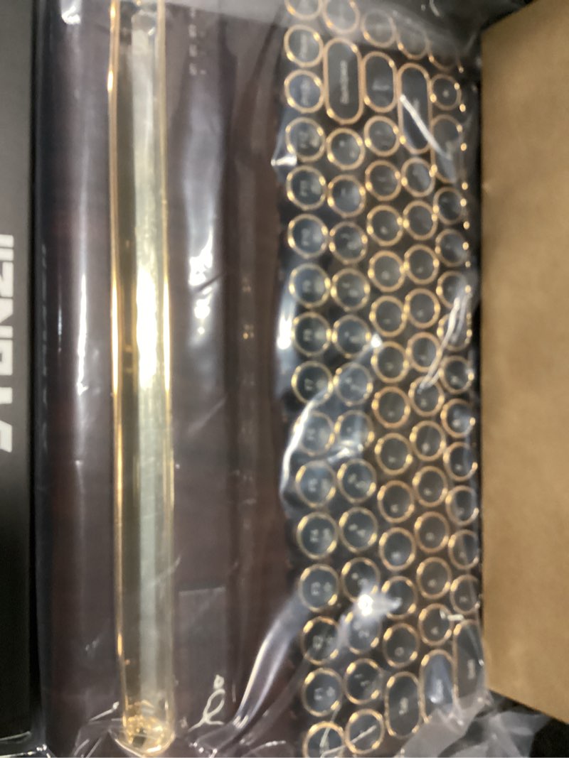 Condition photo showing New/Like New for yunzii ql75 wireless typewriter hot swap retro mechanical keyboard,punk round keycaps,rgb backlit qmk/via programmable, multi-device keyboard with 2.4ghz/type-c/bt5.0 (wood, cocoa cream v2 switch) wood cocoa cream v2 switch
