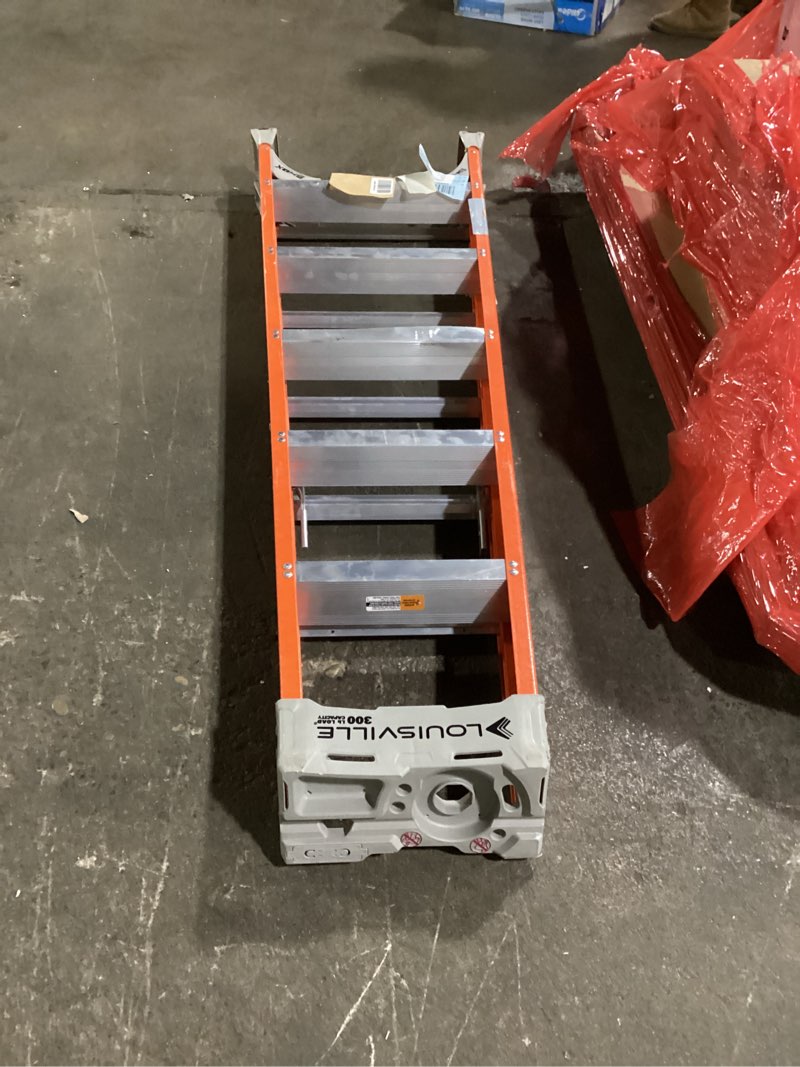 Condition photo showing As Is for Louisville Ladder 6-Foot Fiberglass Step Ladder, 300-Pound Load Capacity, Type IA, FS1506 6 feet Ladder