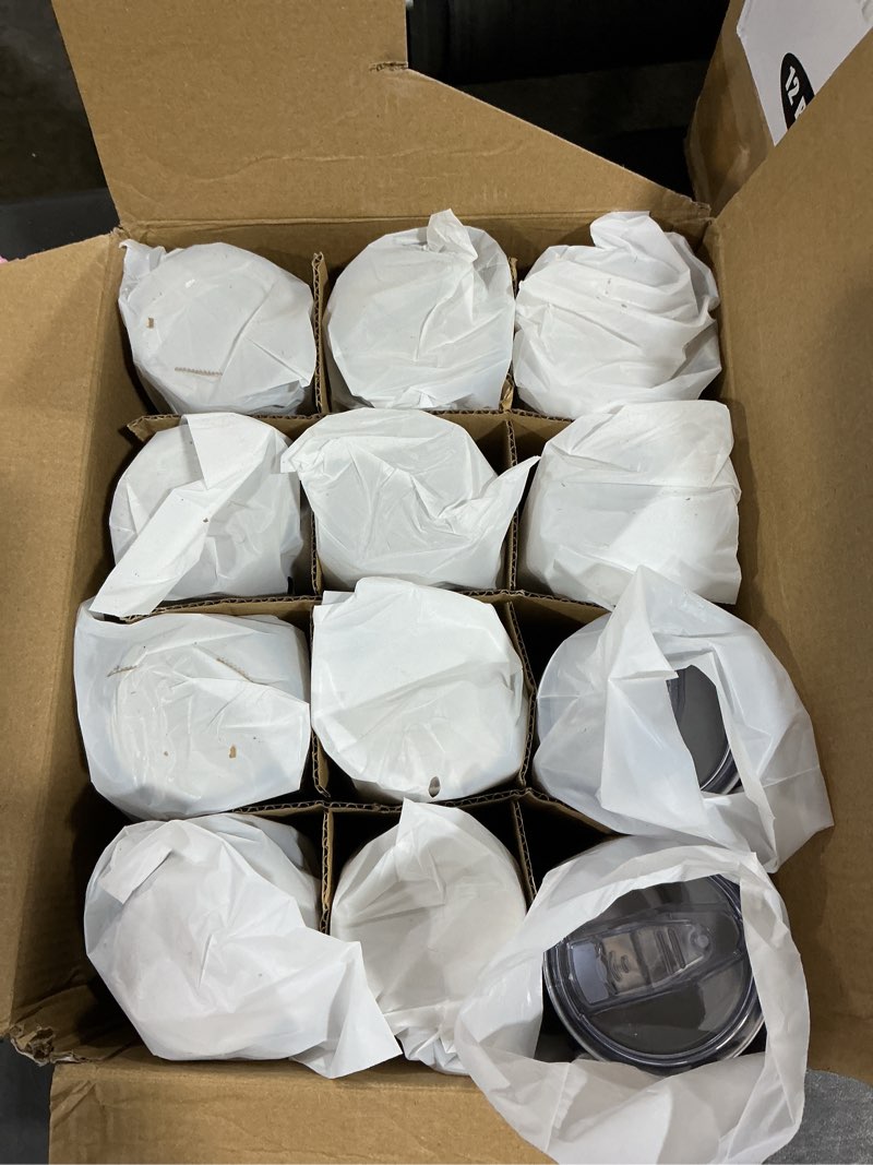 Condition photo showing Good Condition for 20 oz Tumbler Coffee Travel Tumblers Bulk with Lid Stainless Steel Double Wall Vacuum Insulated Mug Powder Coated Cups fit Car Cupholder for Hot and Cold - Navy, 12Pack Navy 12