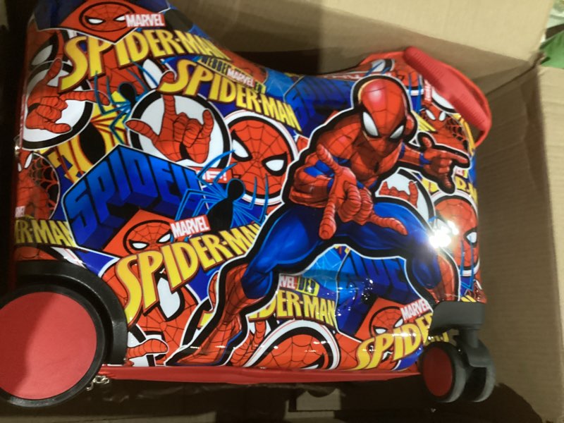 Condition photo showing Good Condition for Bioworld Spider-Man All-Over Print 18" Ride-On Luggage Spider-Man AOP