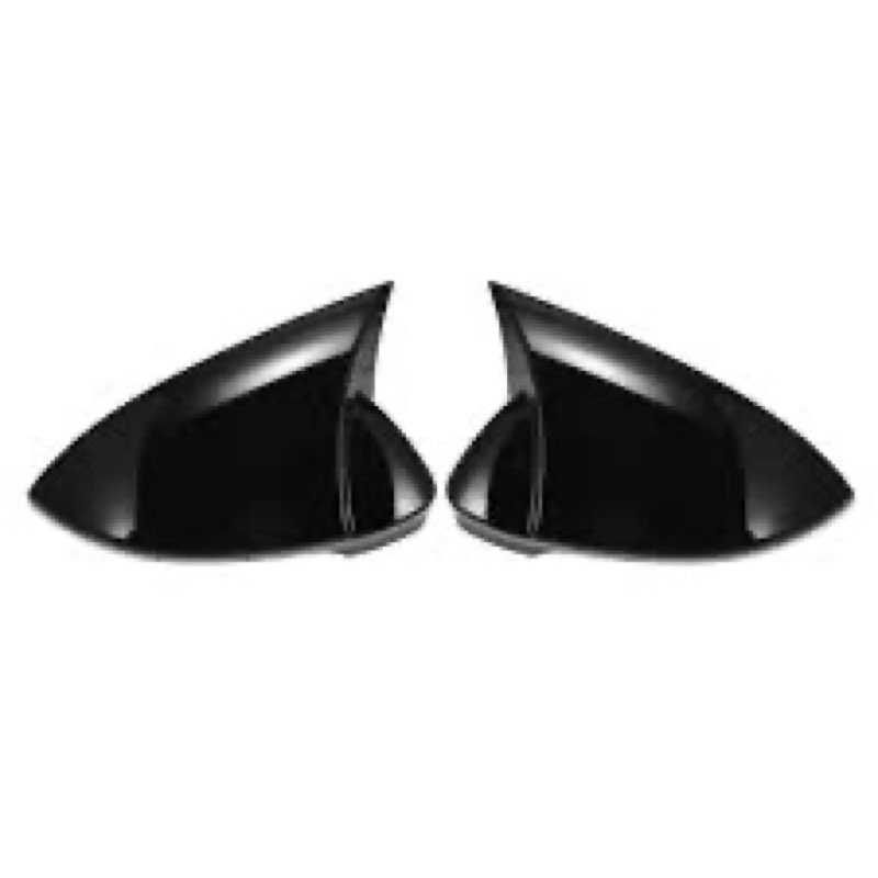 X AUTOHAUX 1 Pair Car Rear View Driver Passenger Side Mirror Cover Cap Overlay Gloss Black for Volks