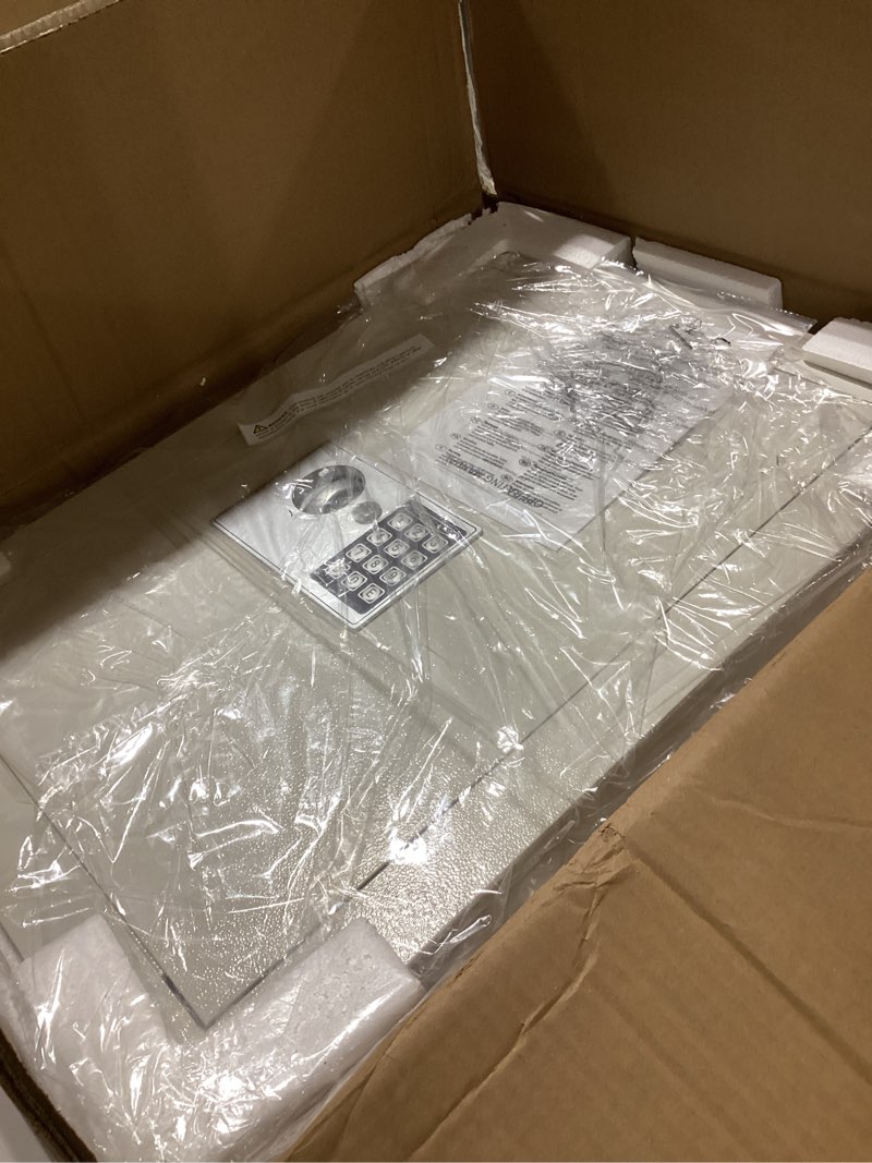 Condition photo showing Good Condition for In-Wall Safe with Keypad and 2 Manual Override Keys - Protect Money, Jewelry, and Passports at Home or Business by Paragon Safes (White) Light Gray