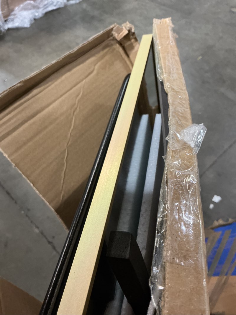 Condition photo showing Good Condition for rowjut floor mirror arched full length mirrors, mirror full length standing hanging or leaning against wall, 59"x18" large full body and wall mounted mirror for bedroom living room, gold gold 59"l x 18"w